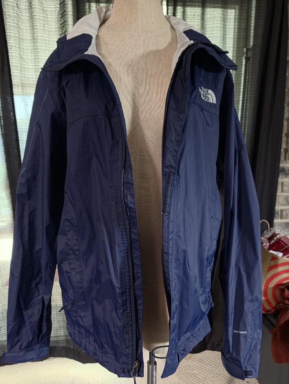 The North Face Men's Navy Hooded Rain Jacket